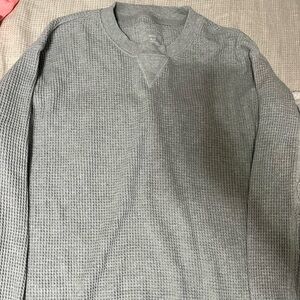 Aerie Gray Waffle Crewneck